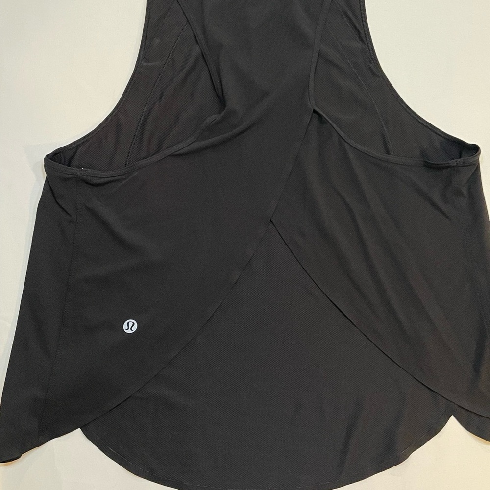 Lululemon Athletica Jet Black Tank Top, with Cross Open Back. Lightweight - Picture 4 of 13